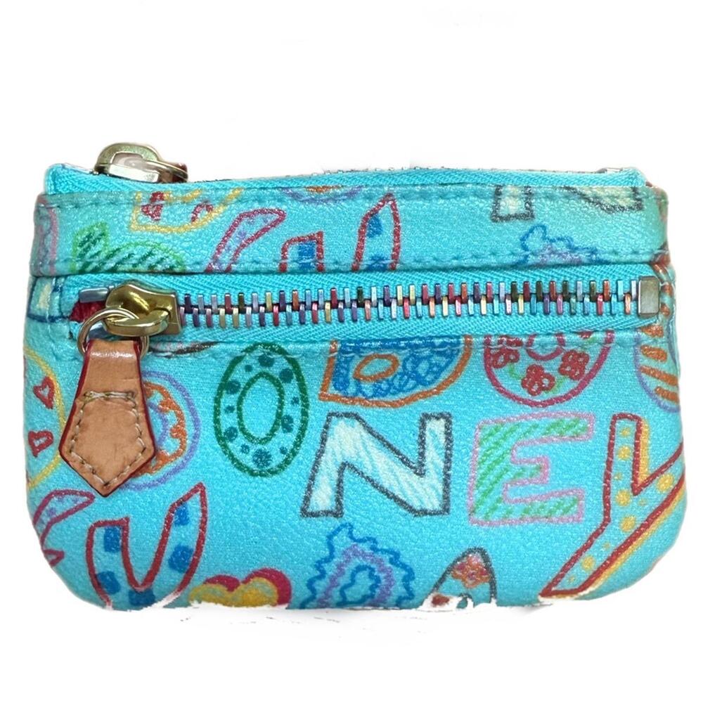 Dooney & Bourke Blue Multicolor Coin Pouch- EUC - Picture 2 of 7